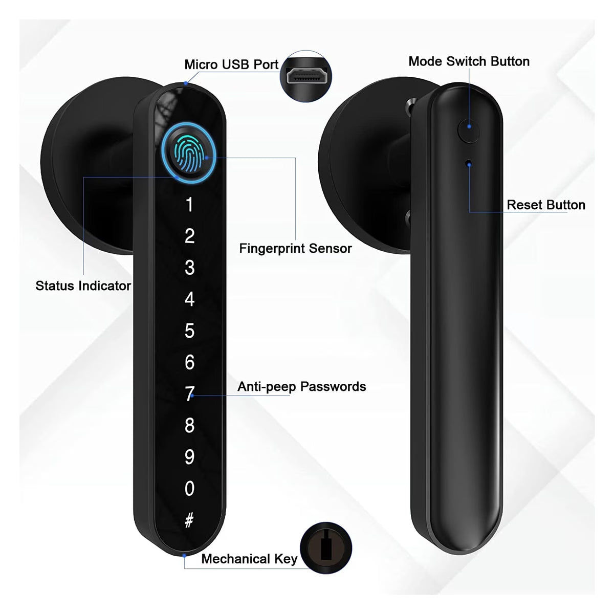 Tuya Fingerprint Door Lock for Bedroom Apartment Smart Smart Door Lock Password Electronic Digital Lock Keyless Entry Door Knobs ,Security Locking