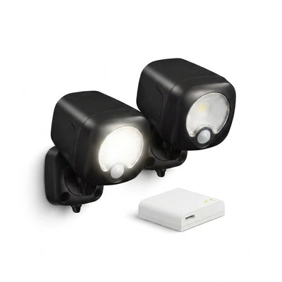 Smart LED Spotlight Designed for Outdoor Security, Motion Activated, Battery Powered, 2-Pack with Bridge