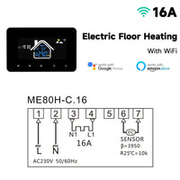 2024 New Smart Thermostat Tuya Wifi Temperature Controller Electric Floor Heating Plumbing LCD Display for Alice Alexagooglehome