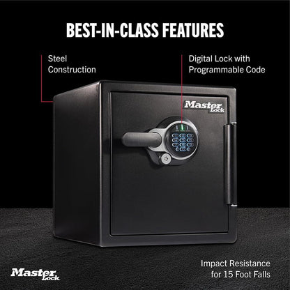 Master Lock Black Premium 2-Hour Fireproof Safe with Digital Keypad, 1.2 Cu-Ft, STW123GTCML