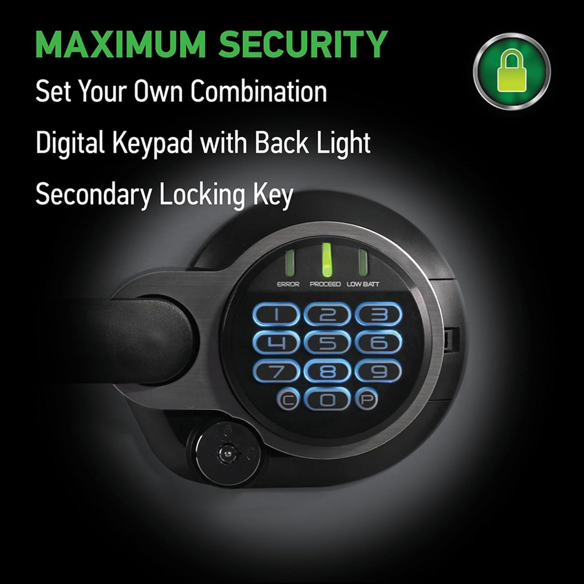Master Lock Black Premium 2-Hour Fireproof Safe with Digital Keypad, 1.2 Cu-Ft, STW123GTCML