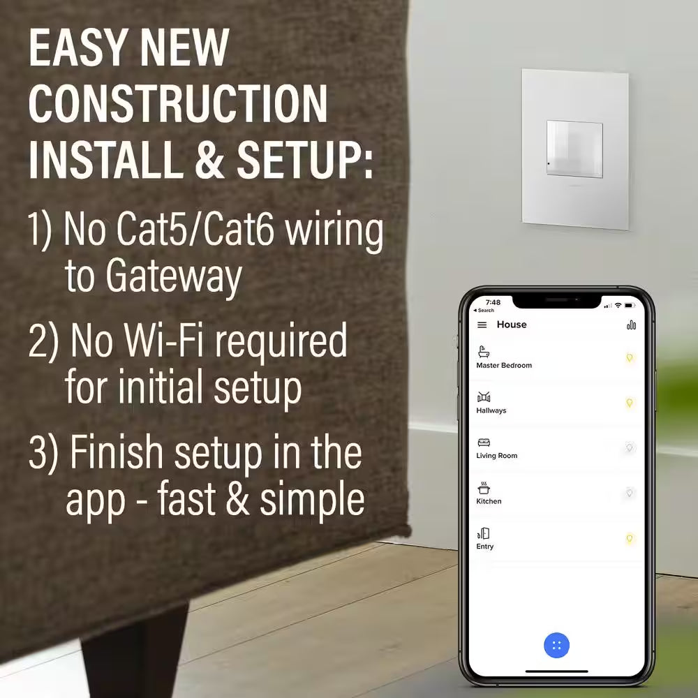 Adorne with Netatmo Smart Switch Starter Kit with Home/Away Rockerlight Switch - Graphite