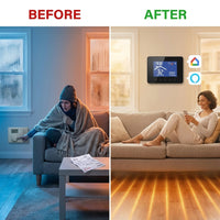 2024 New Smart Thermostat Tuya Wifi Temperature Controller Electric Floor Heating Plumbing LCD Display for Alice Alexagooglehome — Before & After