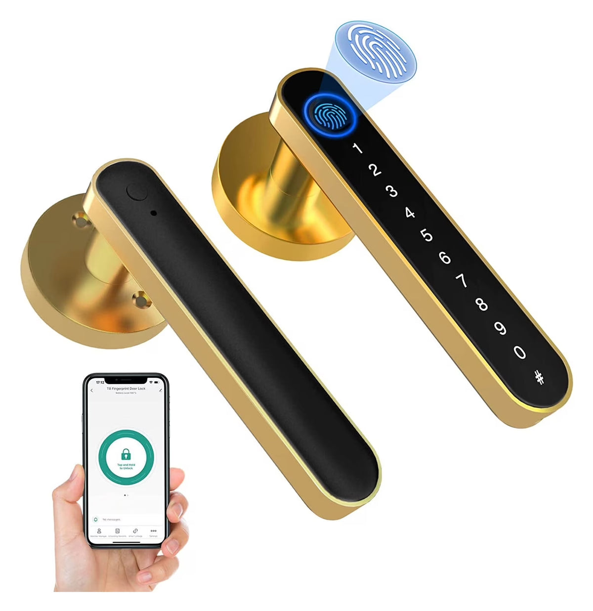 Tuya Fingerprint Door Lock for Bedroom Apartment Smart Smart Door Lock Password Electronic Digital Lock Keyless Entry Door Knobs ,Security Locking