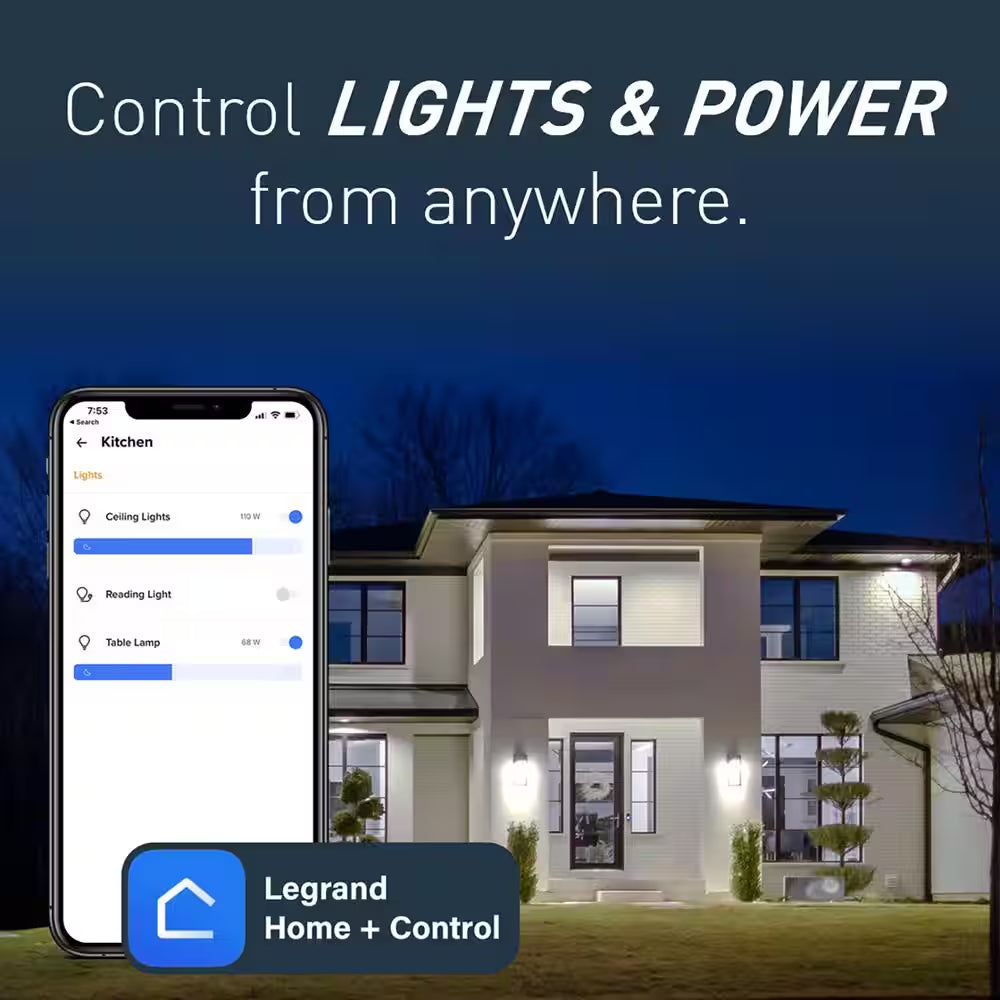 Adorne with Netatmo Smart Switch Starter Kit with Home/Away Rockerlight Switch - Graphite