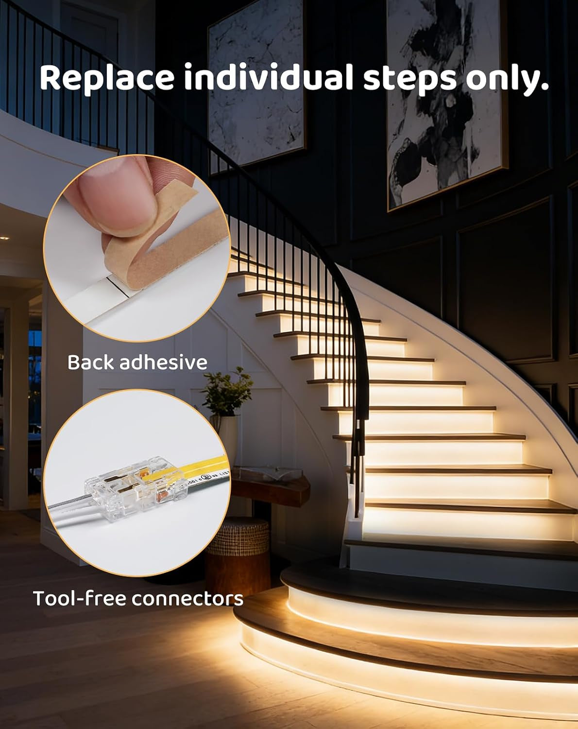 Indoor LED Stair Light with Motion Sensor, 16 Step, 12V