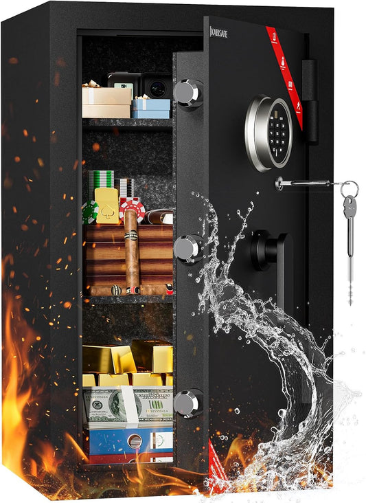 6.0 Cuft 60-Min Fireproof Biometric Safe with Fingerprint, Keypad
