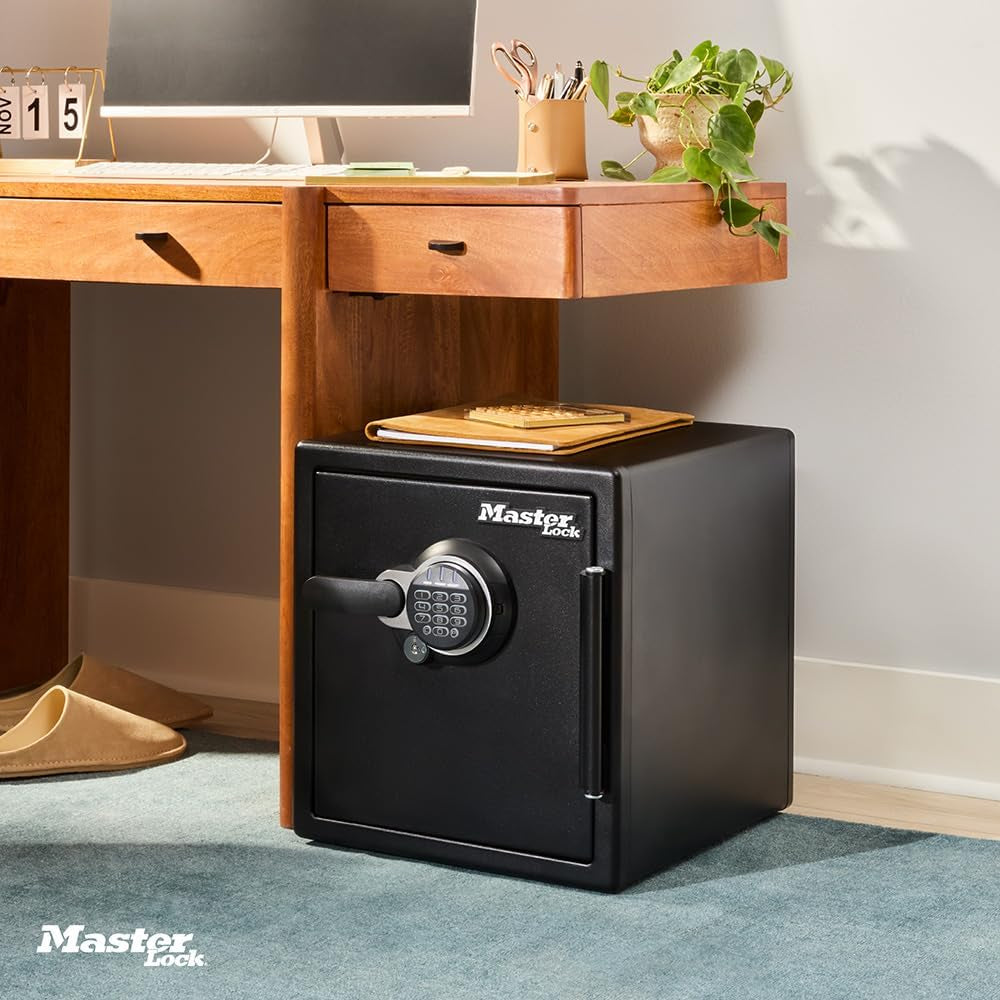 Master Lock Black Premium 2-Hour Fireproof Safe with Digital Keypad, 1.2 Cu-Ft, STW123GTCML