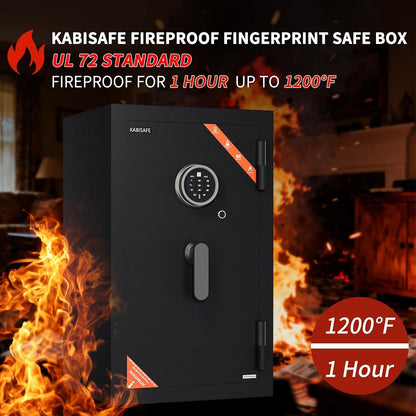6.0 Cuft 60-Min Fireproof Biometric Safe with Fingerprint, Keypad