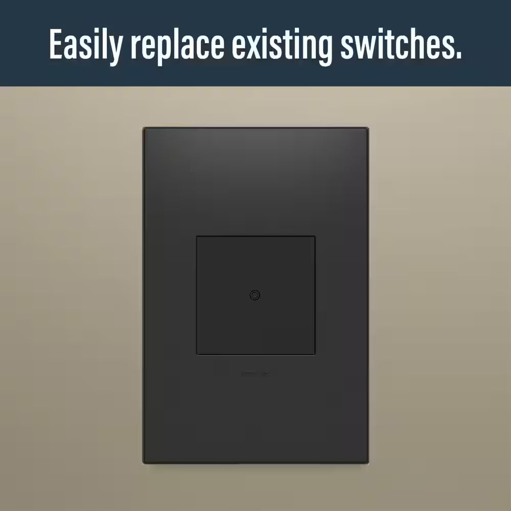 Adorne with Netatmo Smart Switch Starter Kit with Home/Away Rockerlight Switch - Graphite