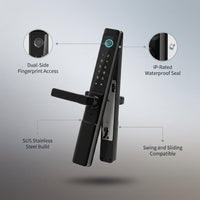 Fingerprint Double Two Side Waterproof Outdoor Smart Door Lock SUS Material for Slim Aluminum Swing Sliding Lock ,Corrosion-Resistant — infographic
