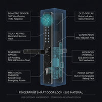 Fingerprint Double Two Side Waterproof Outdoor Smart Door Lock SUS Material for Slim Aluminum Swing Sliding Lock ,Corrosion-Resistant — How It Works