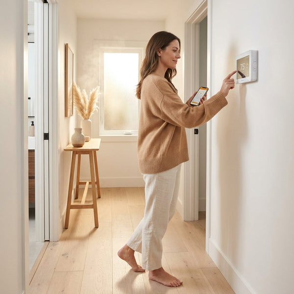 Smart Floor Thermostat Built for Precision Control, 120V/240V Compatible, App Control, Mirror Finish