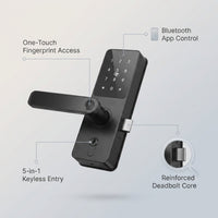 Smart Lock 5 in 1 Smart Door Knob Fingerprint Deadbolt with App Control Bluetooth Smart Lock Keyless Entry Door Lock — infographic