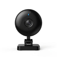 Wireless Indoor Plug-In Smart Security Camera with Night Vision, 2-Way Audio, Built-In Microphone & Speaker (Black) — Studio Shot