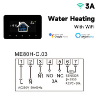 2024 New Smart Thermostat Tuya Wifi Temperature Controller Electric Floor Heating Plumbing LCD Display for Alice Alexagooglehome