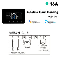 2024 New Smart Thermostat Tuya Wifi Temperature Controller Electric Floor Heating Plumbing LCD Display for Alice Alexagooglehome