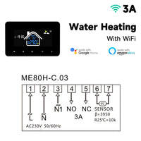 2024 New Smart Thermostat Tuya Wifi Temperature Controller Electric Floor Heating Plumbing LCD Display for Alice Alexagooglehome