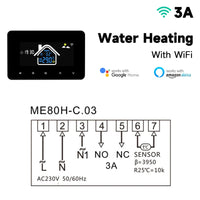2024 New Smart Thermostat Tuya Wifi Temperature Controller Electric Floor Heating Plumbing LCD Display for Alice Alexagooglehome