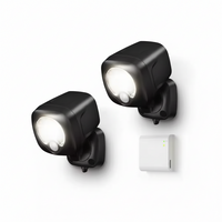 Smart LED Spotlight Designed for Outdoor Security, Motion Activated, Battery Powered, 2-Pack with Bridge